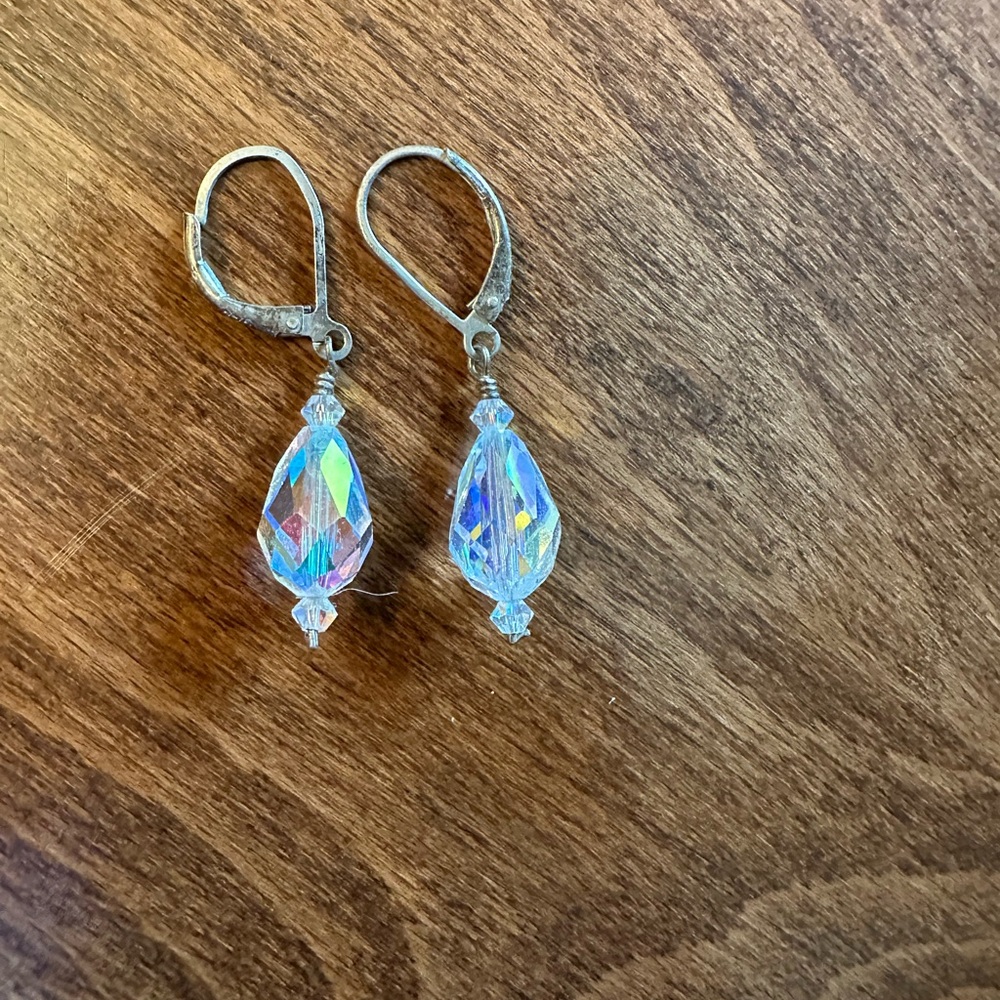 Elegant Silver and Crystal Drop Earrings